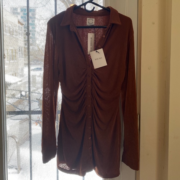 With Jean, Andy Dress, Chocolate, Large, Long Sleeve - Picture 2 of 2